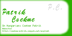 patrik csekme business card
